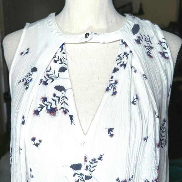 FREE PEOPLE X-Small Tree Swing Mini Tunic DRESS ShirtFloral Sleeveless Boho - Picture 3 of 5